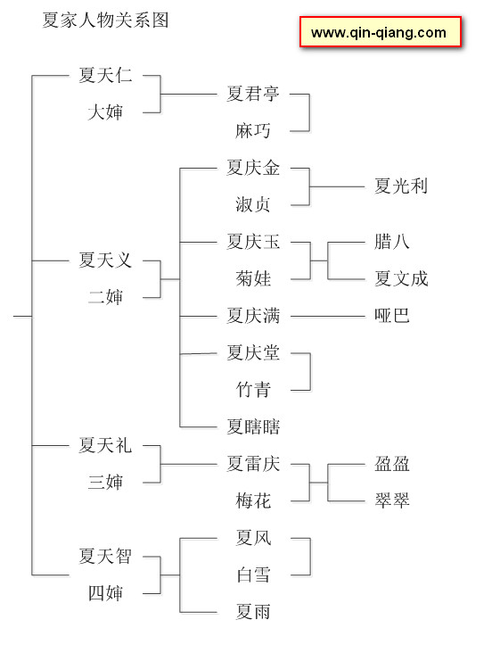 秦腔夏家人物简介以及人物关系表